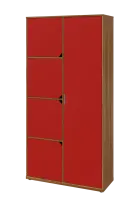 KSR6-82 P skříň šatní, 1x výsuvné ramínko, 4x dvířka, 2053x1022x400 mm, provedení pravé, ořech světl